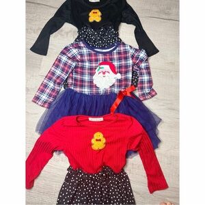 Festive Kids' Dresses with Holiday Designs Bundle of 3 Age 2-3 Girls